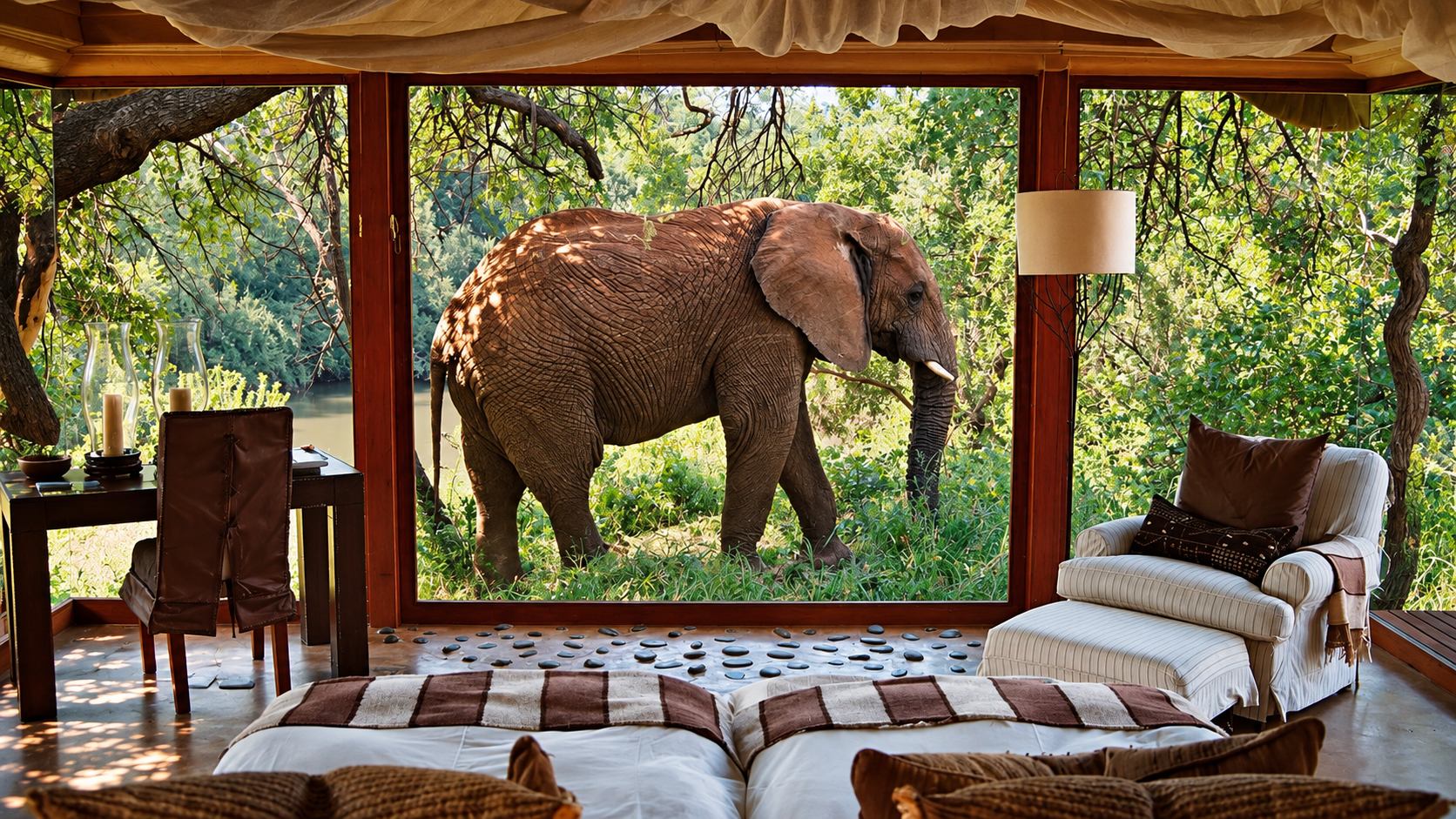 Elephant near a Tanzania safari lodge