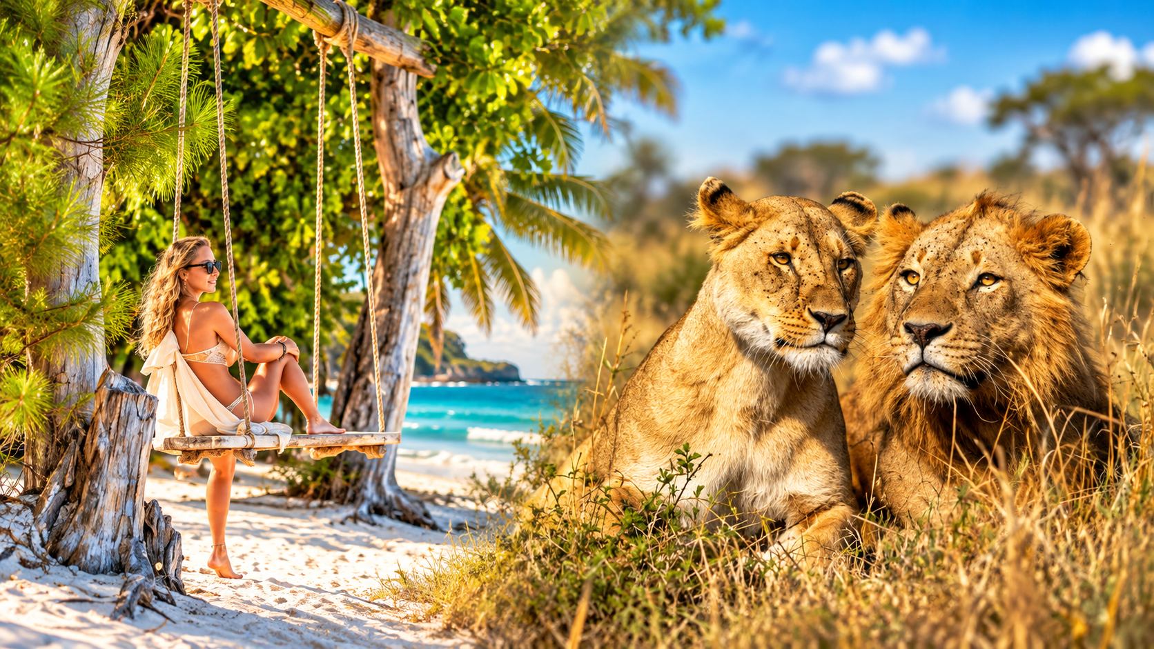 Zanzibar beach escape paired with a lion safari
